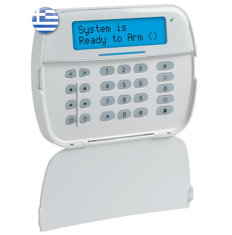 DSC HS2LCDE6 λευκό ενσύρματο πληκτρολόγιο LCD με ελληνικά