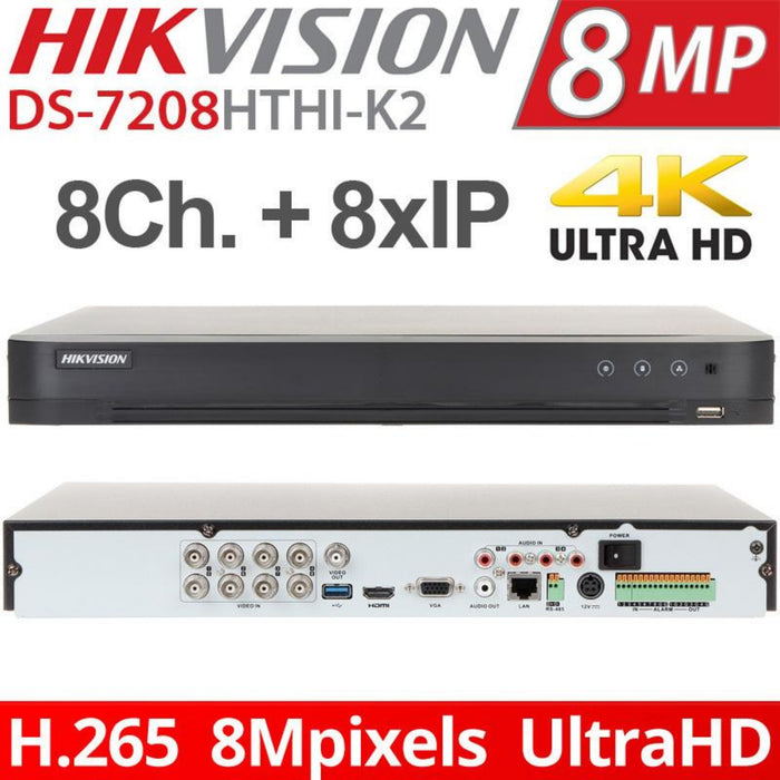 DVR DS-7208HTHI-K2 HIKVISION 8MP H.265 Pro+