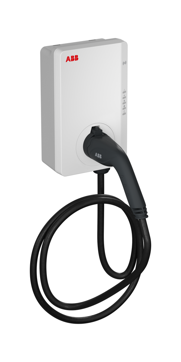 ABB Terra AC Wall-Mounted Three-Phase 22 kW EV Charging Station with Integrated Type 2 Cable