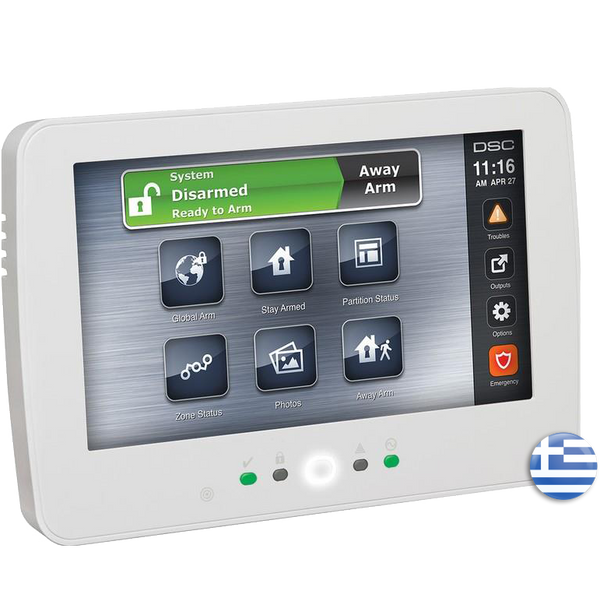 DSC HS2TCHPE6 N Πληκτρολόγιο Αφής 7″ με Proximity PowerSeries Neo, Λευκό, Ελληνικά