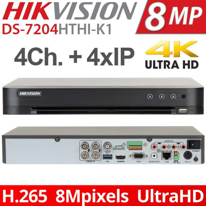 DVR DS-7204HTHI-K1 HIKVISION 8MP H.265 Pro+