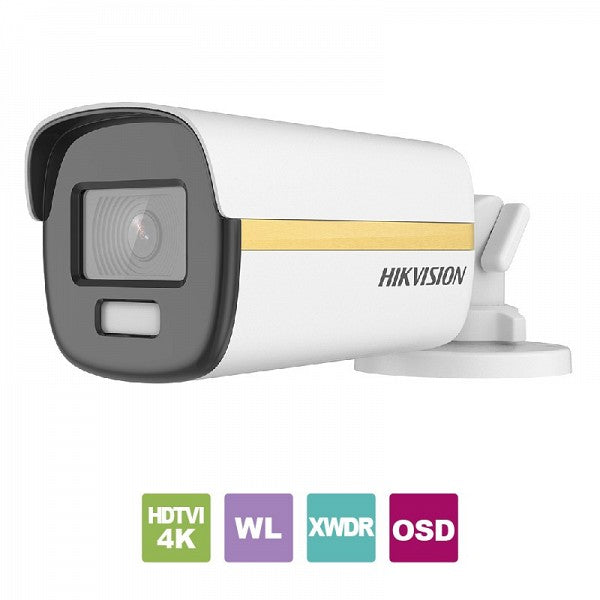 HIKVISION DS-2CE12UF3T-E 2.8 HDTVI Κάμερα Bullet ColorVu 8MP, με φακό 2.8mm και εμβέλεια λευκού φωτός 40 μέτρα