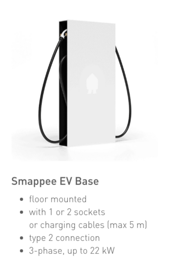 Smappee EV Charger Floor-Standing Charging Station, up to 2 × 22 kW, Type 2