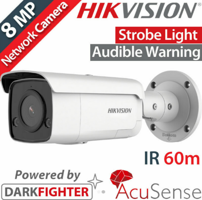 DS-2CD2T86G2-ISU/SL (2.8mm) HIKVISION AcuSense 8 MP Camera IP Bullet